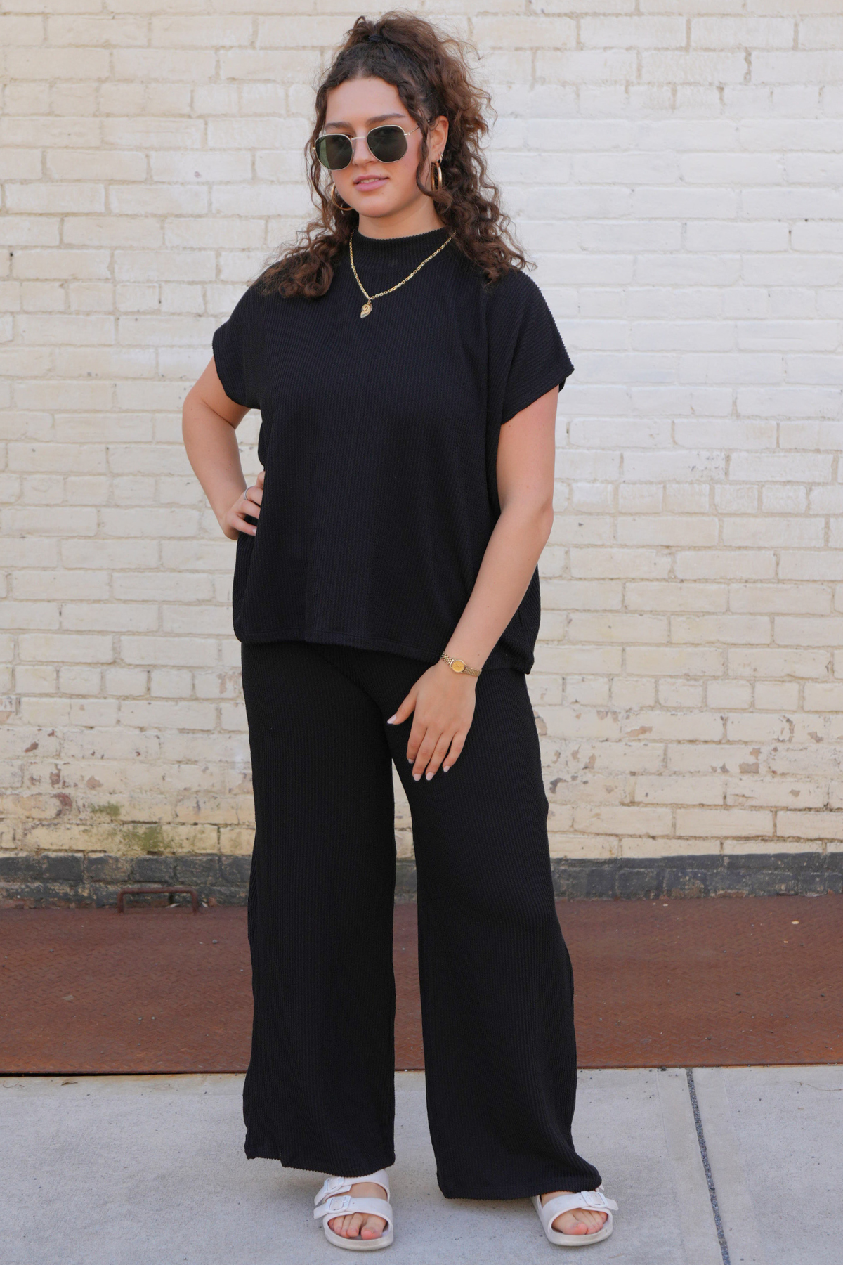 Ribbed Short Sleeve Set