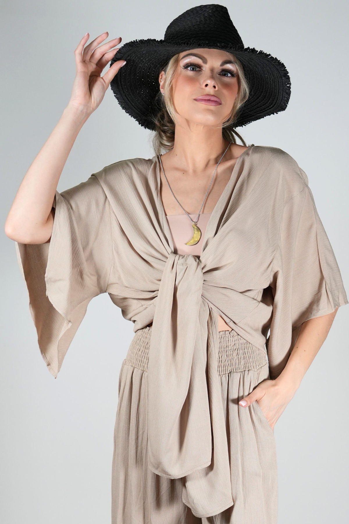 Bell Sleeve Tie Top