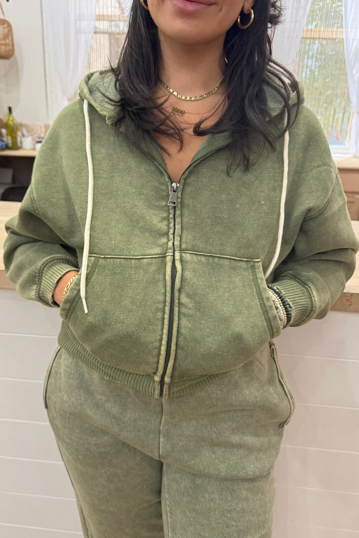 Acid Wash Zip Up