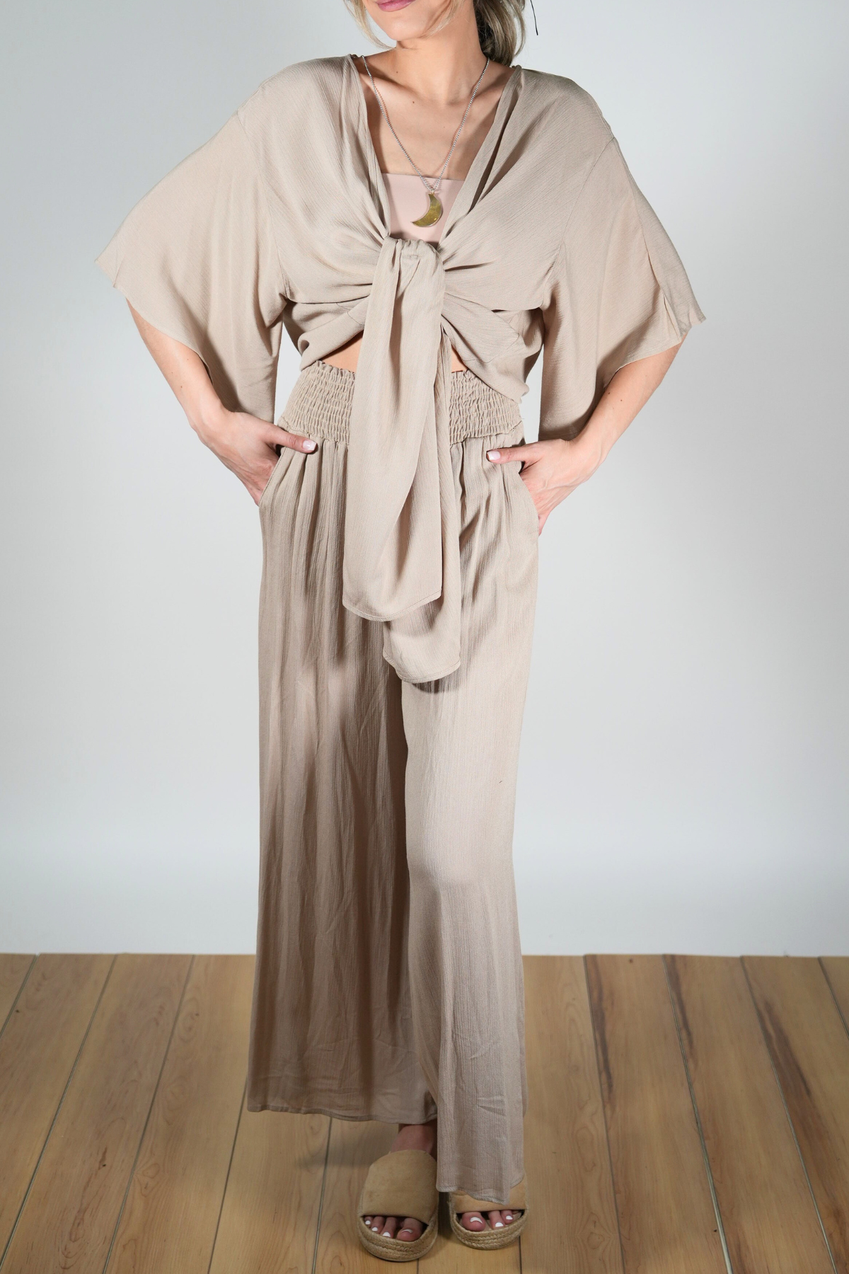 Bell Sleeve Tie Top