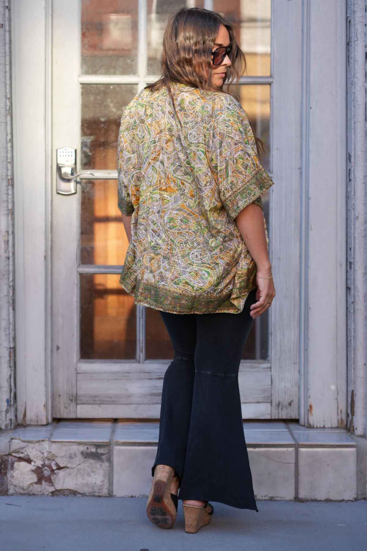 Recycled Sari Print Kimono