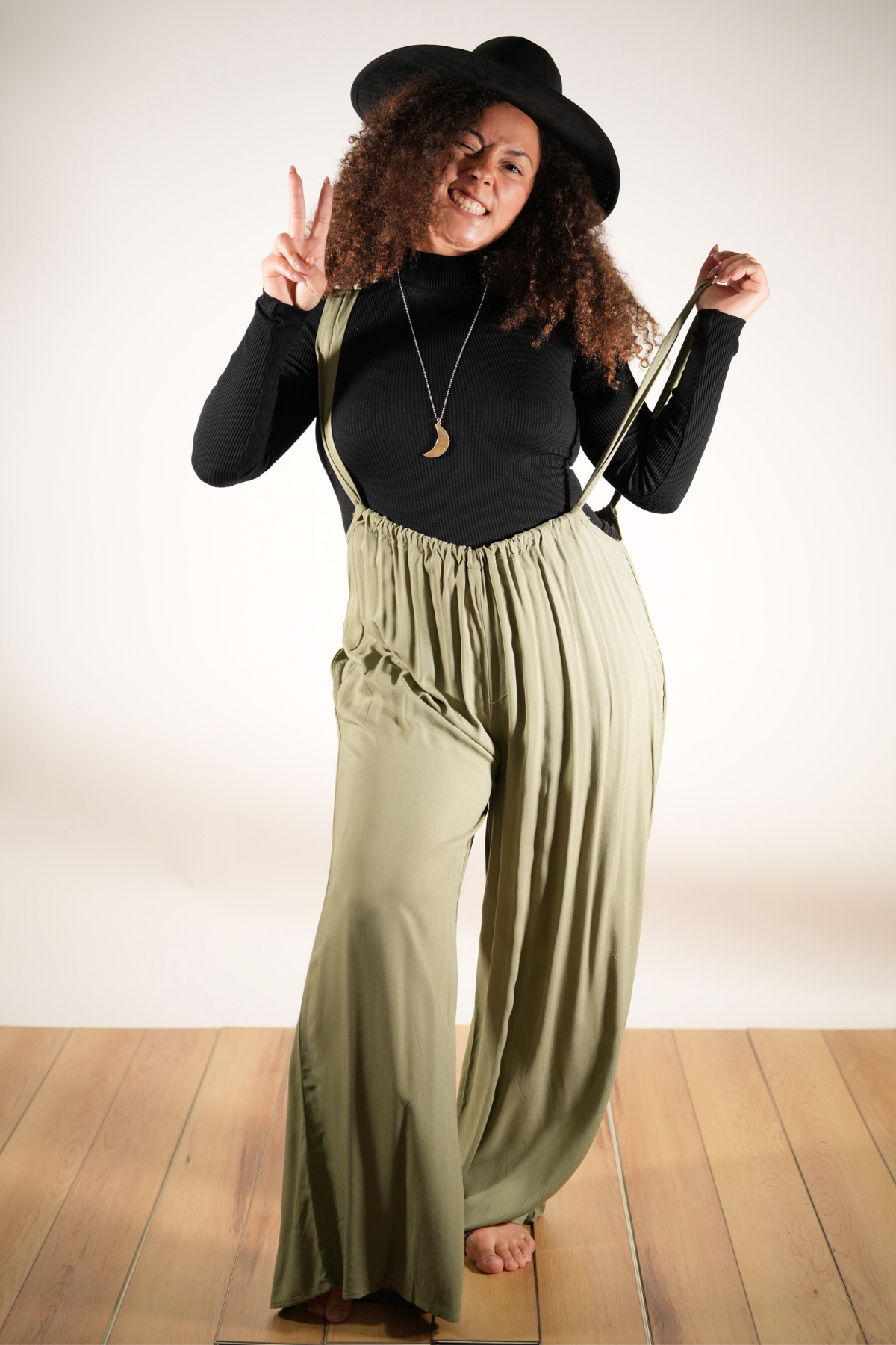Olive Suspender Overalls
