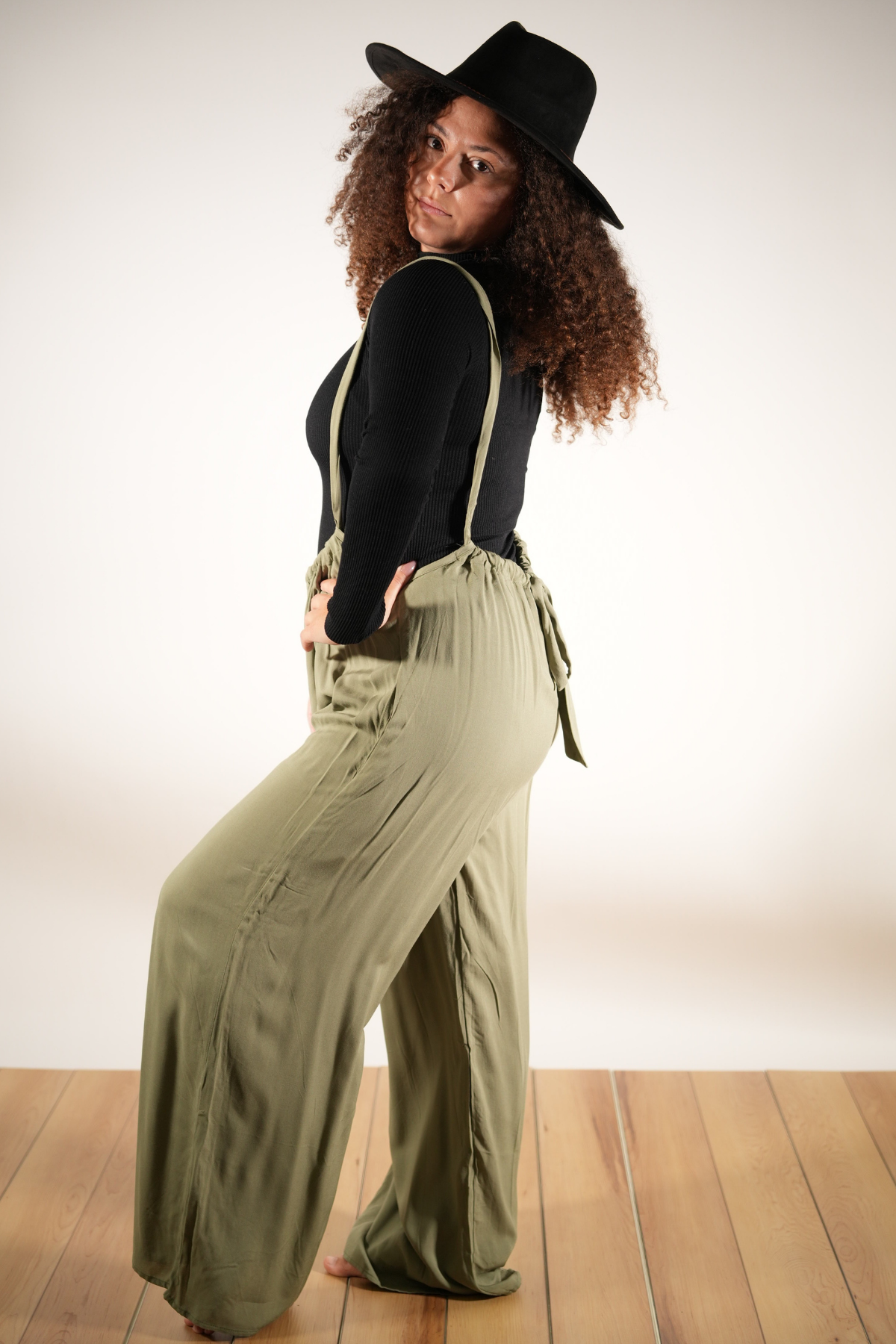 Olive Suspender Overalls
