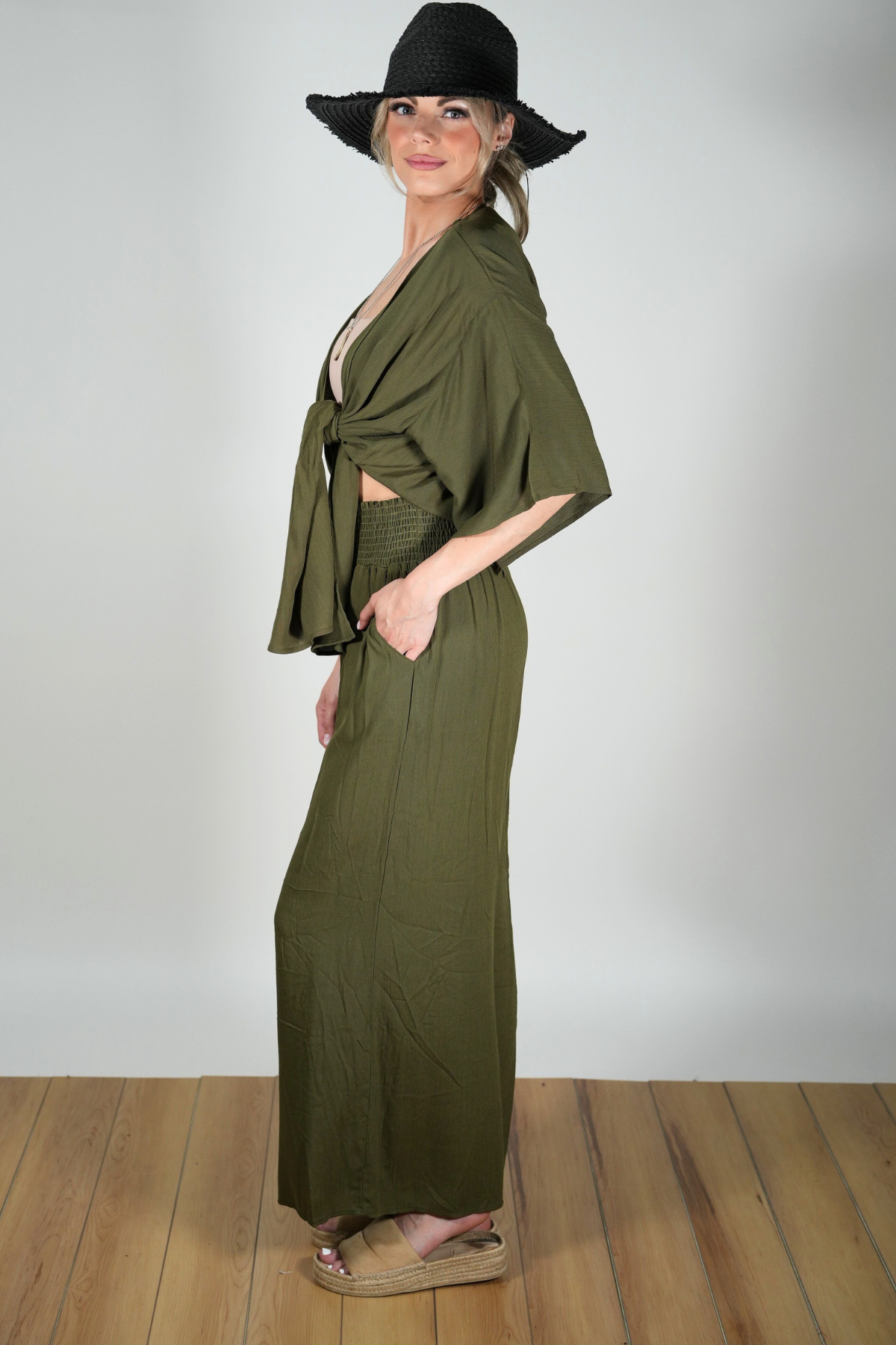 Bell Sleeve Tie Top