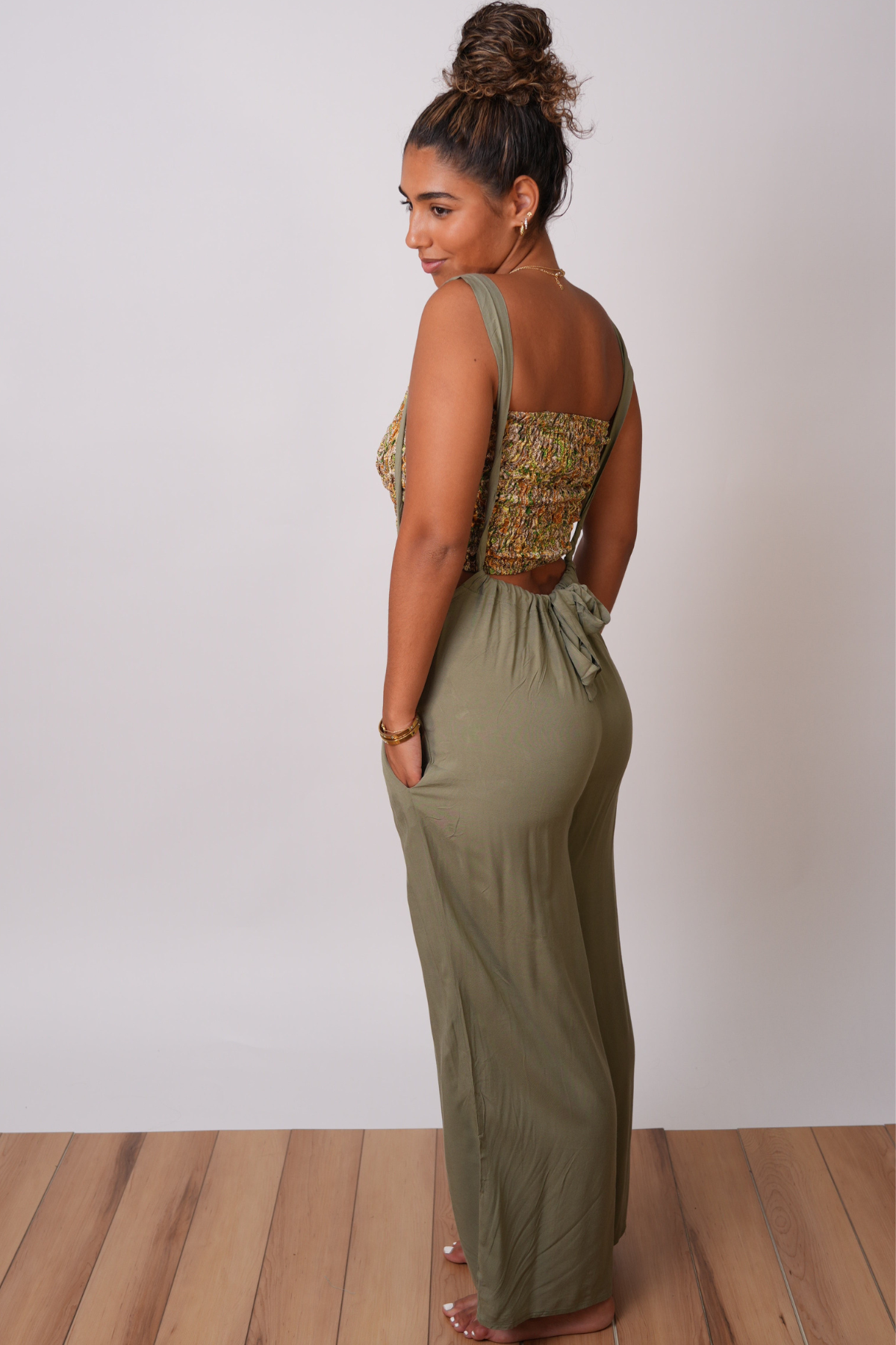 Olive Suspender Overalls