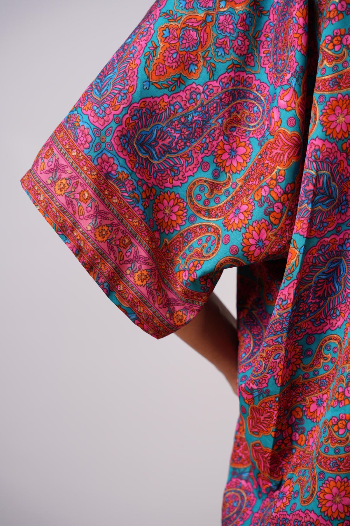 Recycled Sari Print Kimono