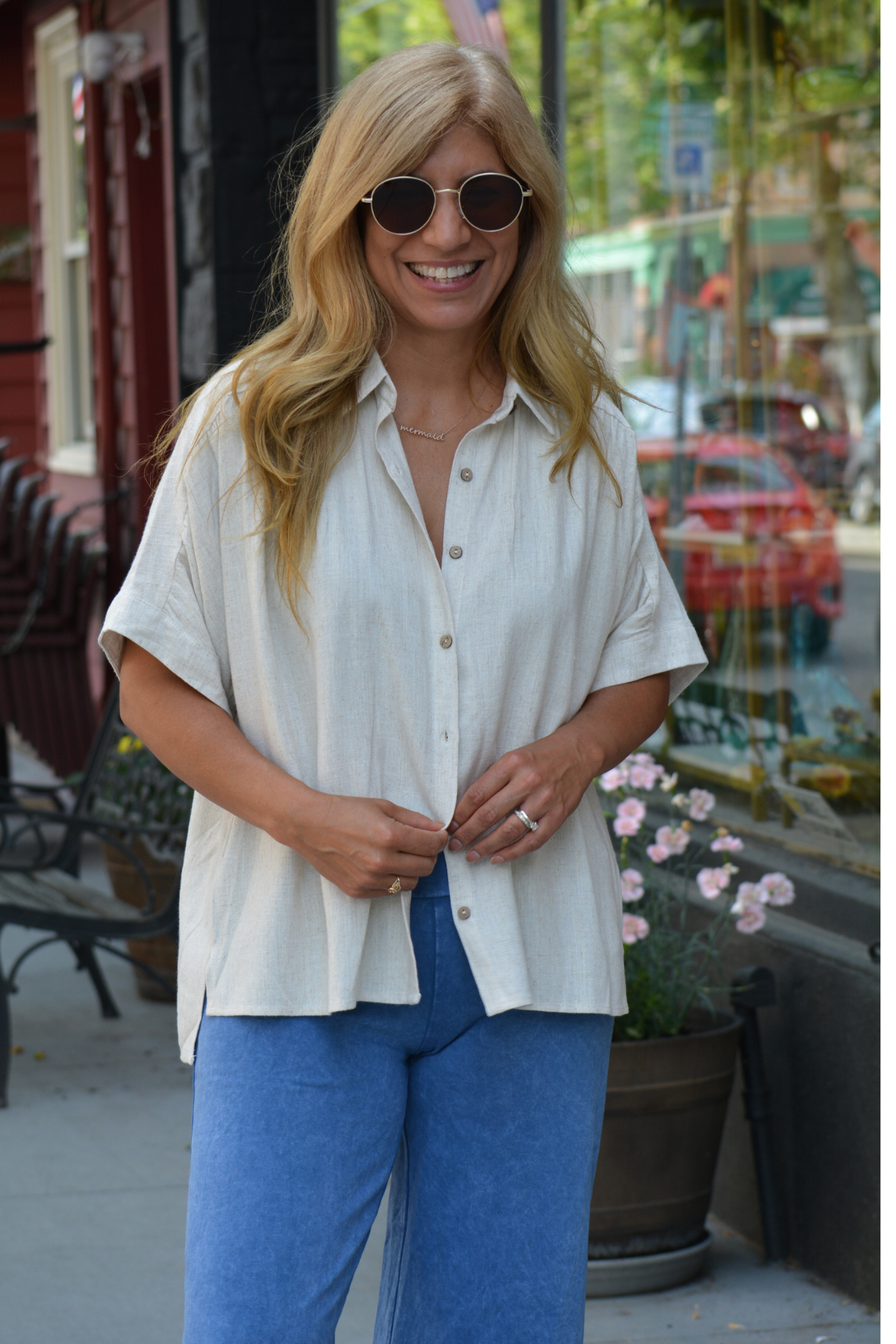 Linen Button Down
