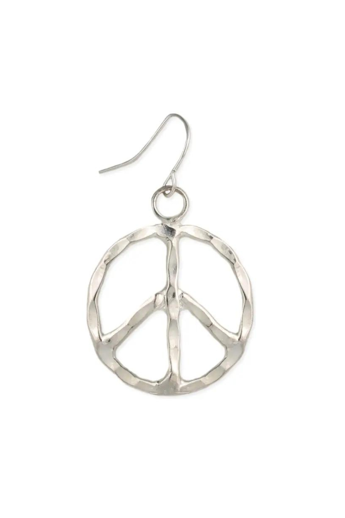 Silver Peace Sign Earrings