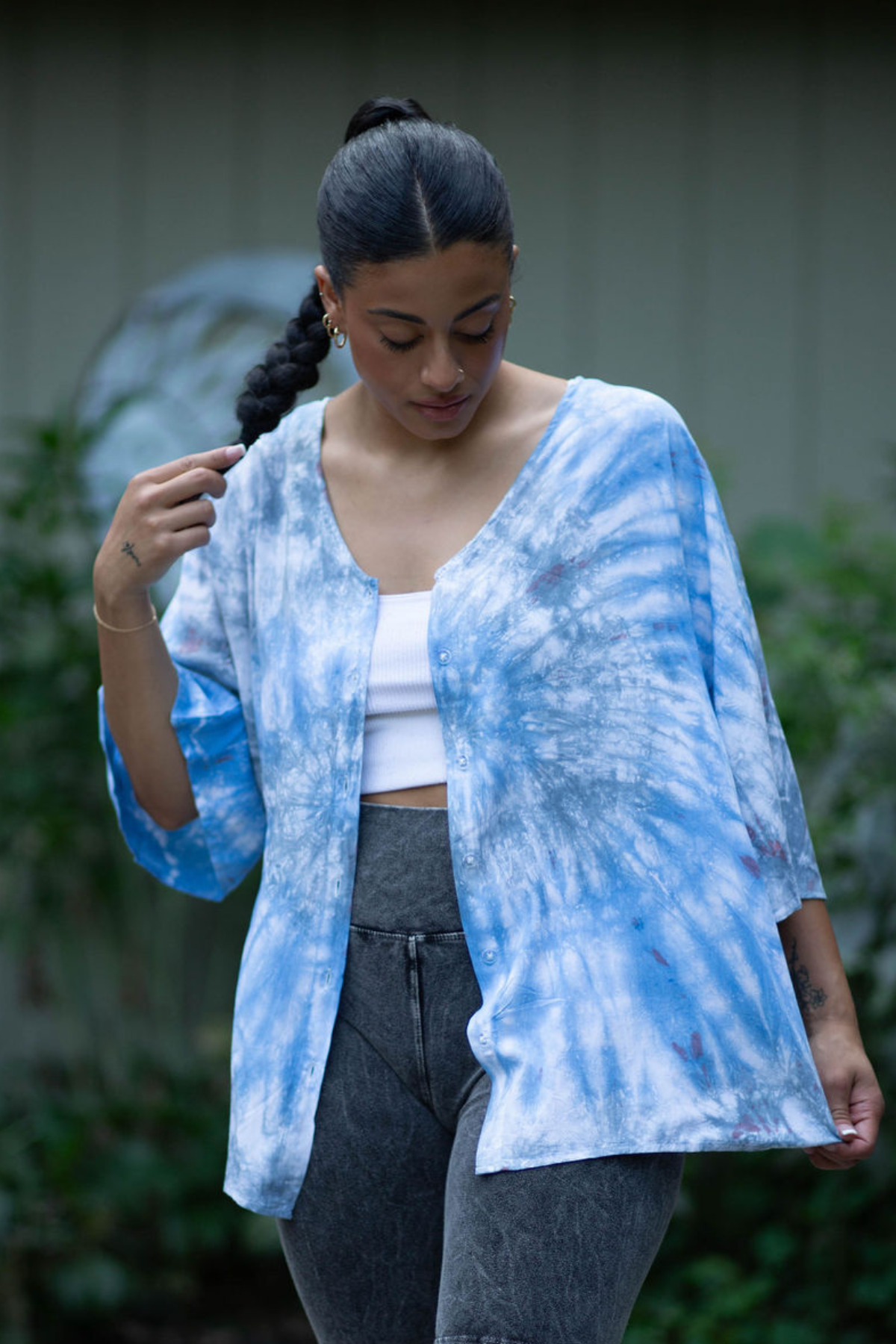Sky Dye Loose Fit Button Down