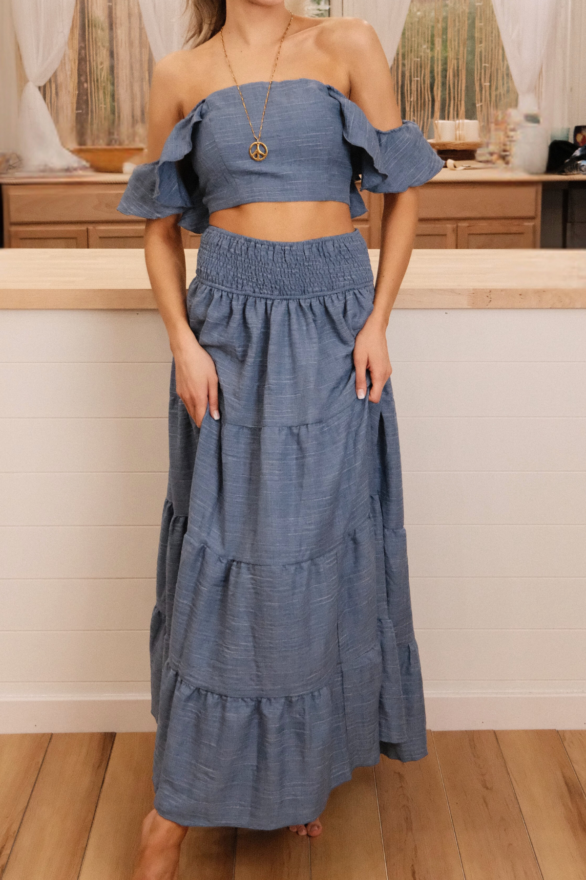 Tiered Smock Maxi Skirt