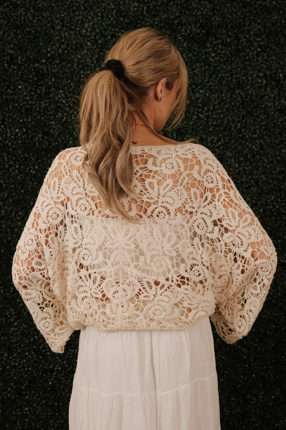 Crochet Bell Sleeve Tie Top