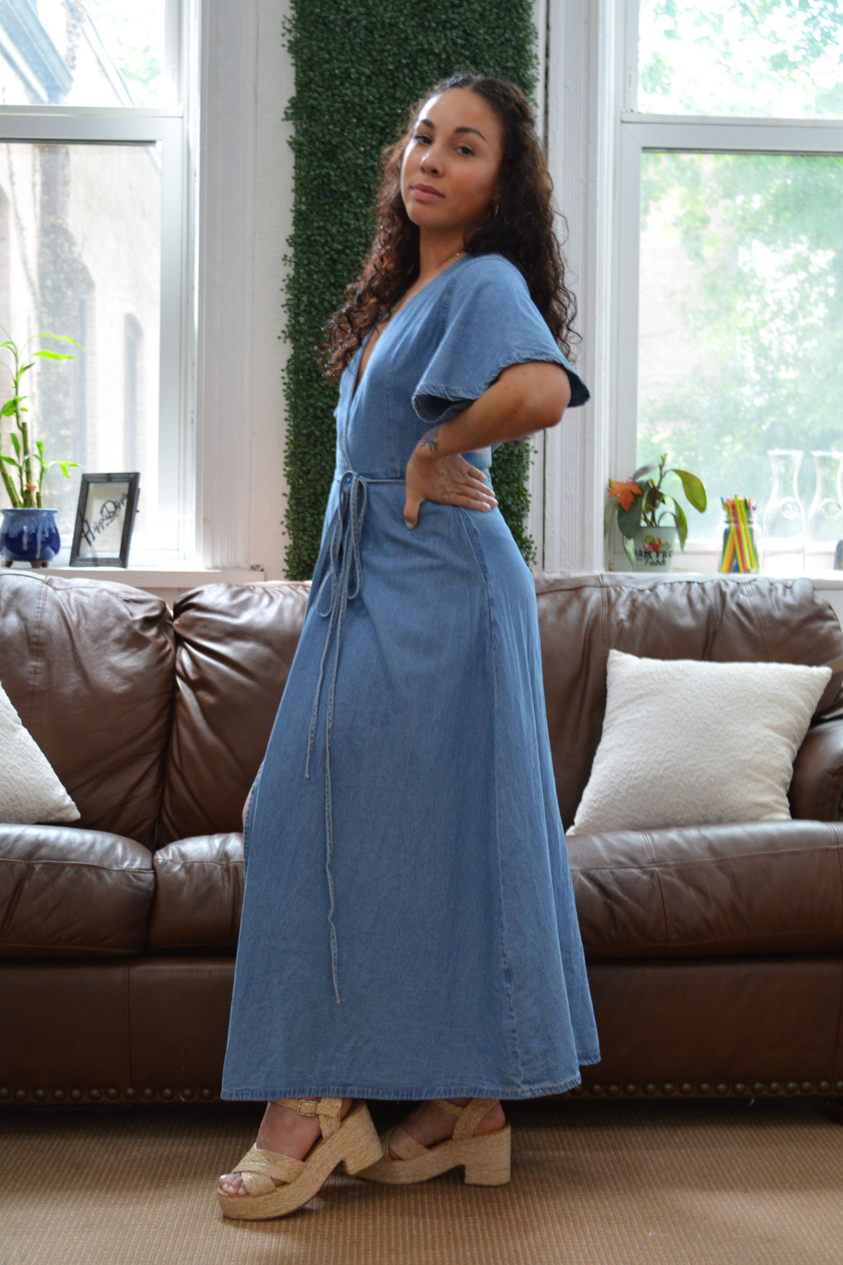 Denim Wrap Dress