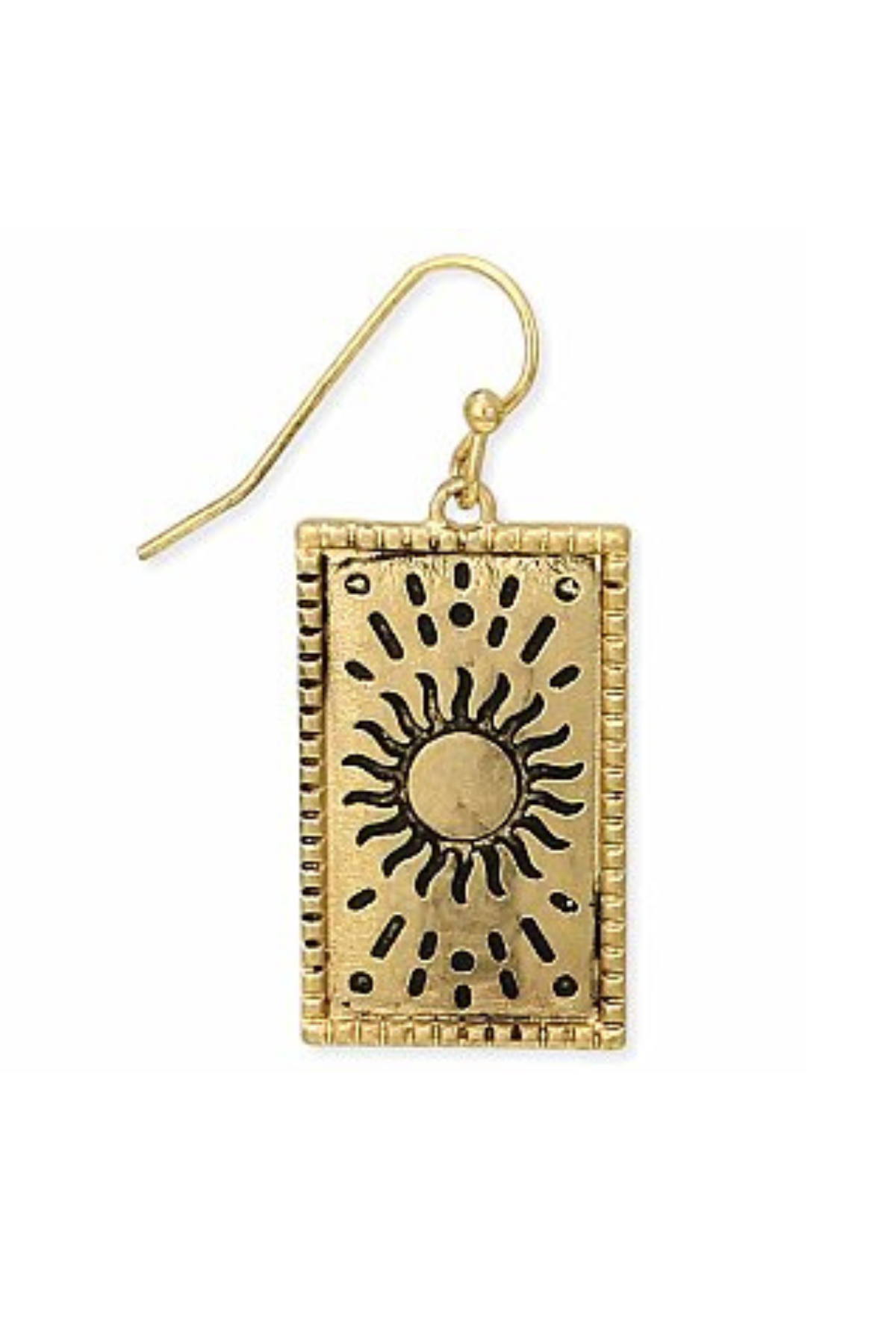 Divine Sun Gold Etched Earrings