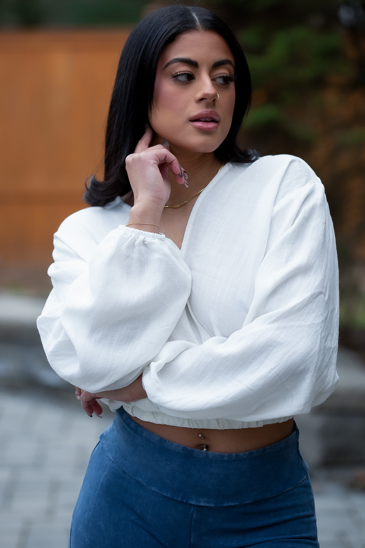 Quartz Balloon Sleeve Top