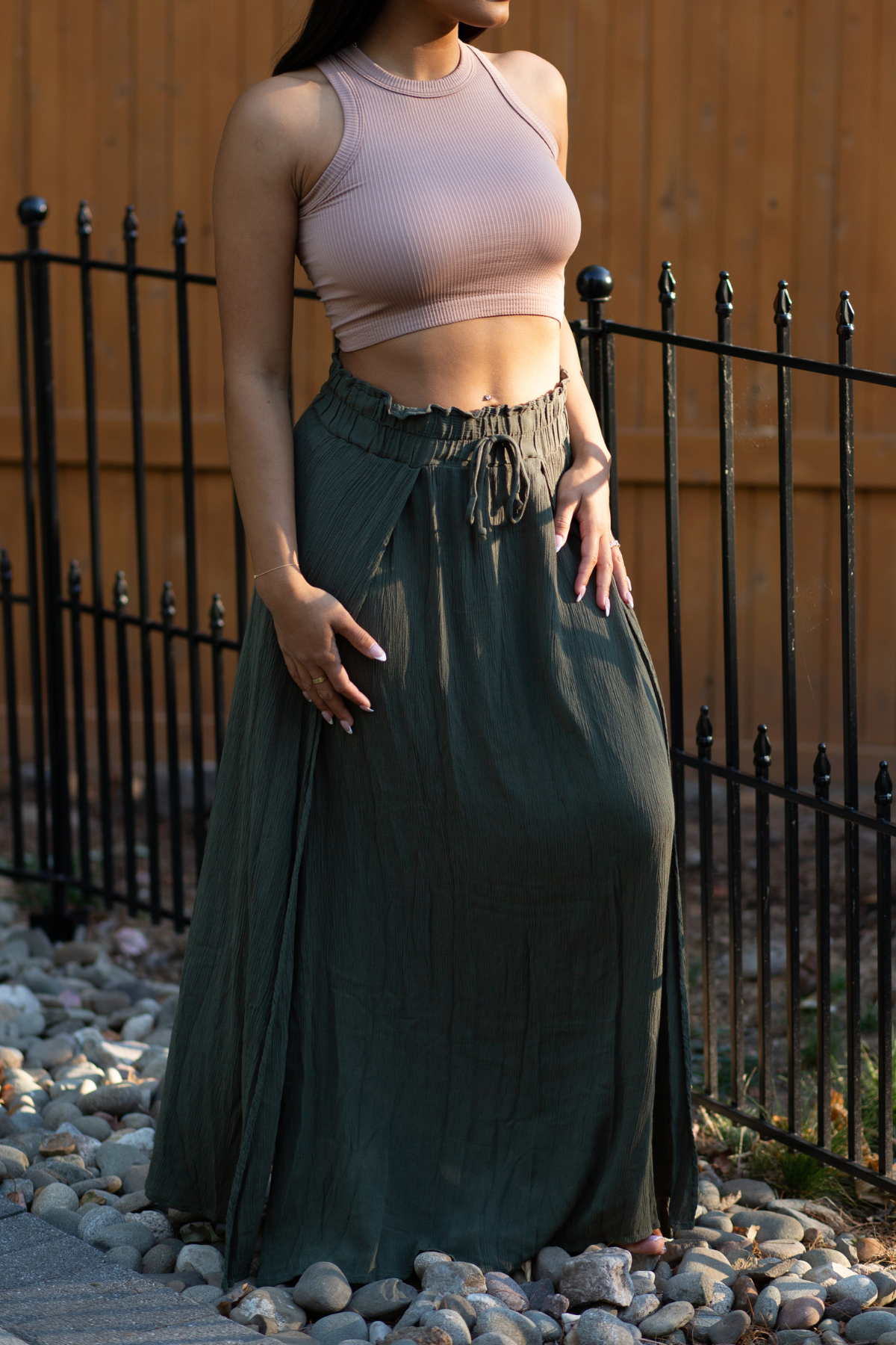 Mary Jane Double Slit Maxi Skirt