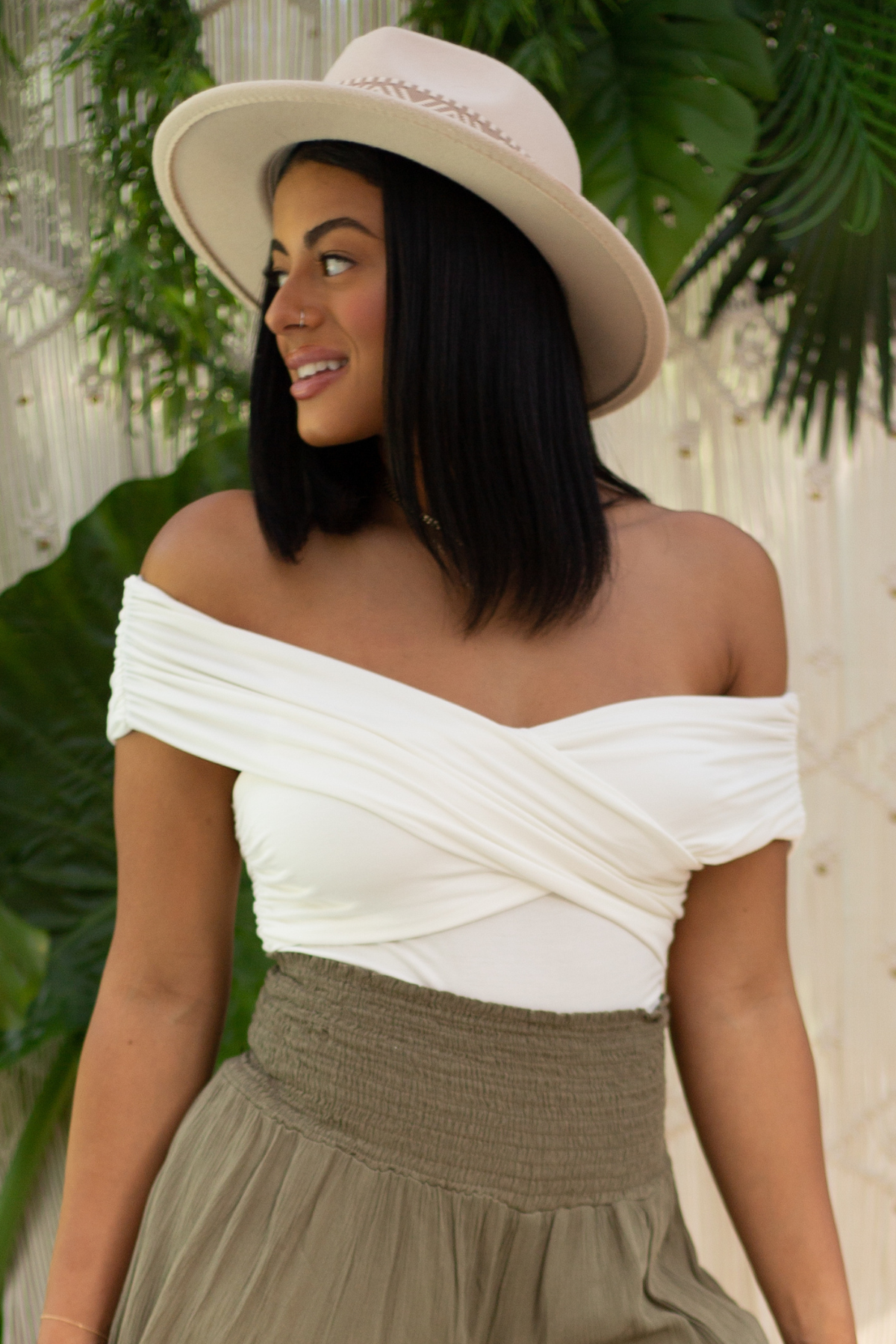 Ivory Criss Cross Body Suit