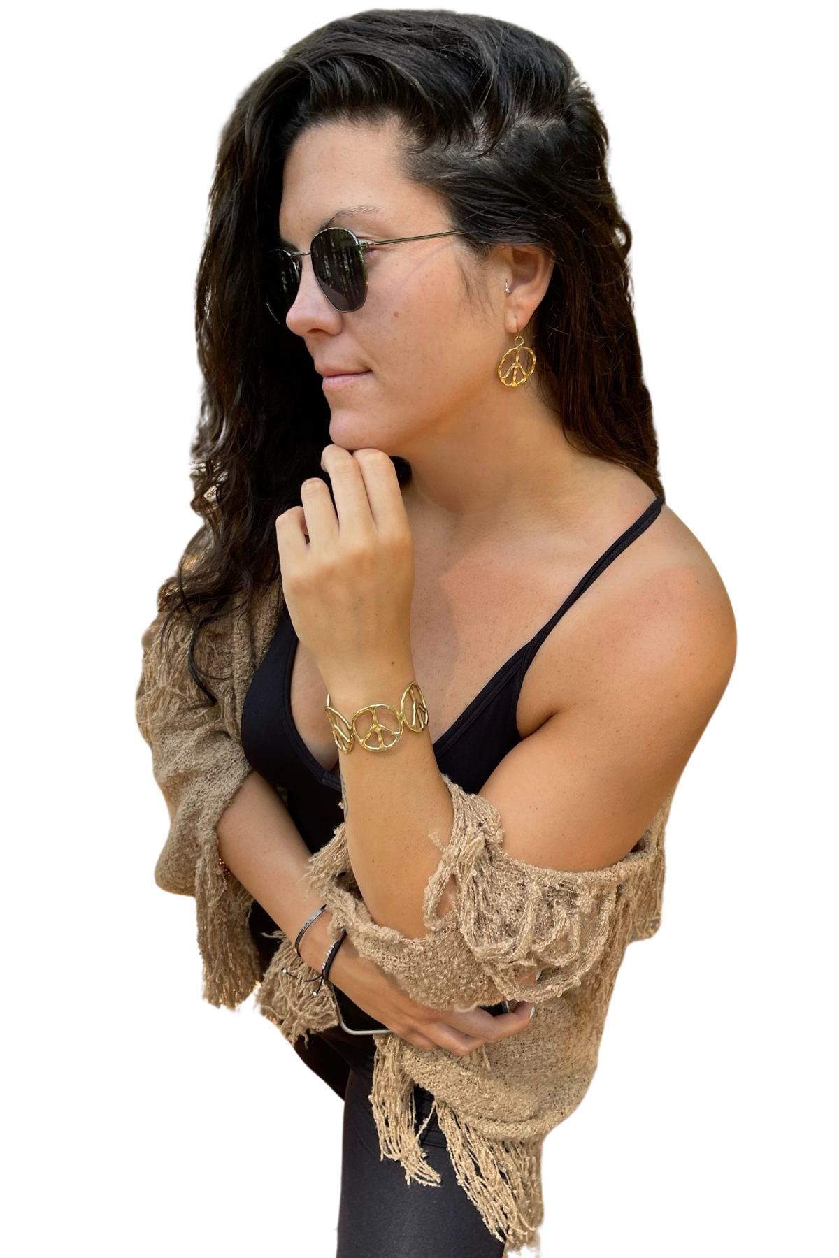 Peace Sign Cuff Bracelet