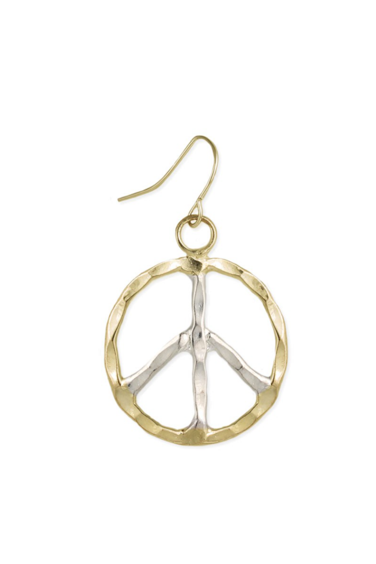 Gold Peace Sign Earrings