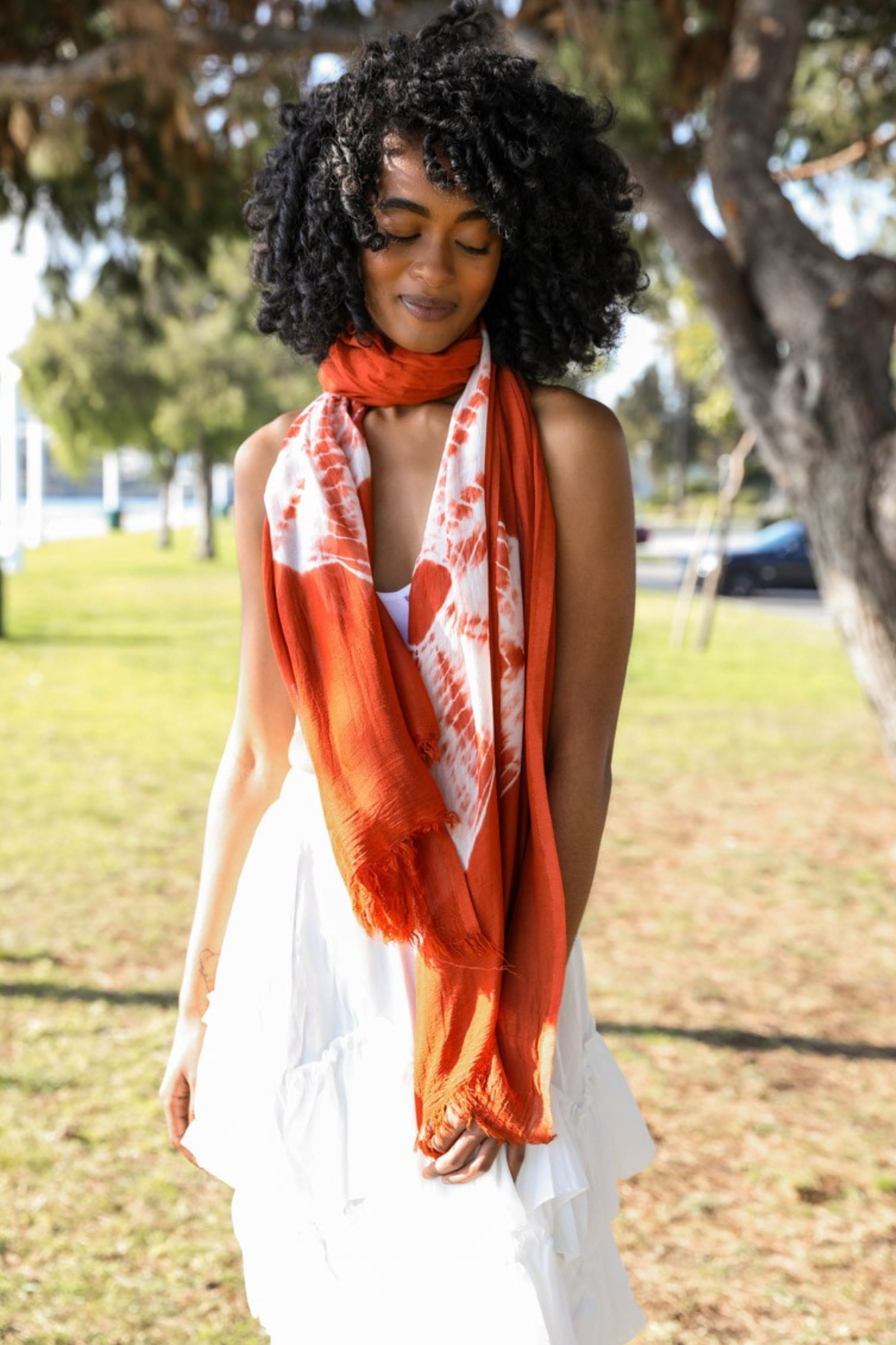 Rust Tie Dye Scarf
