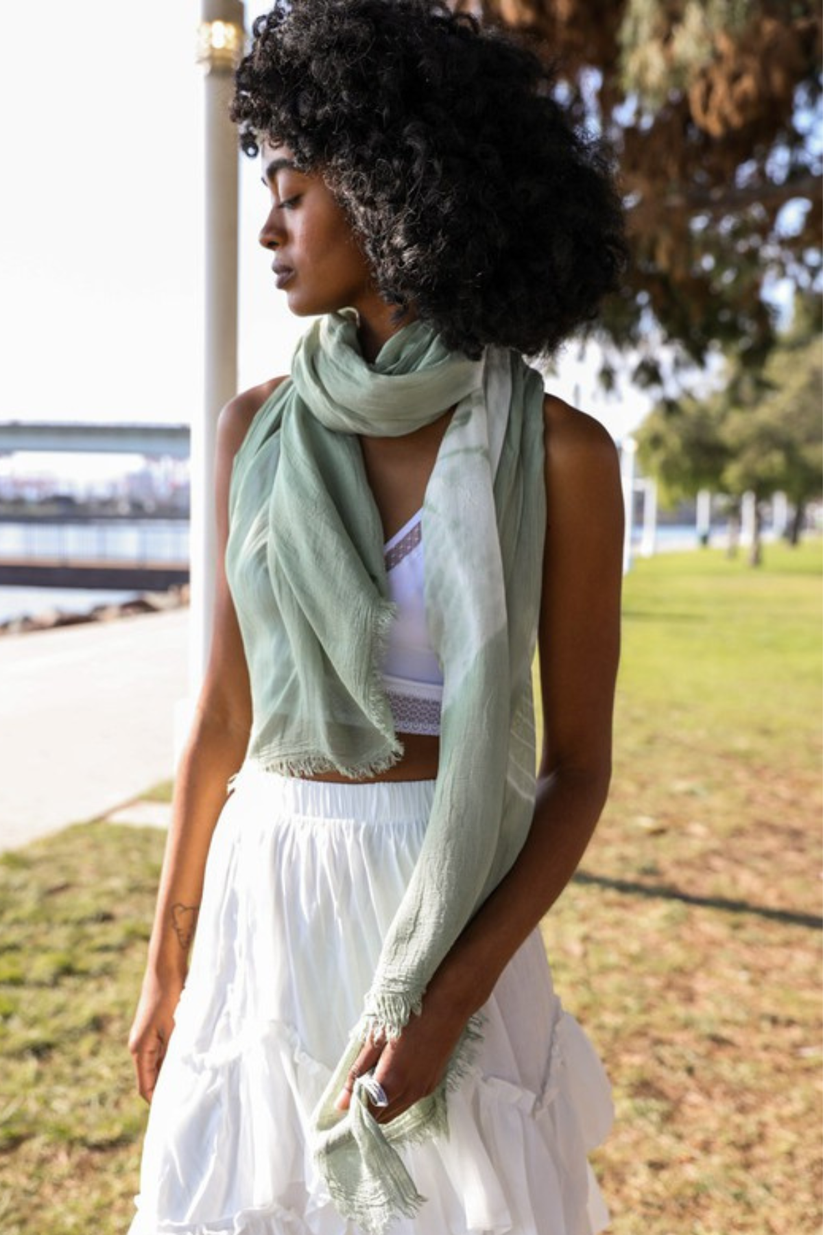 Sage Tie Dye Scarf