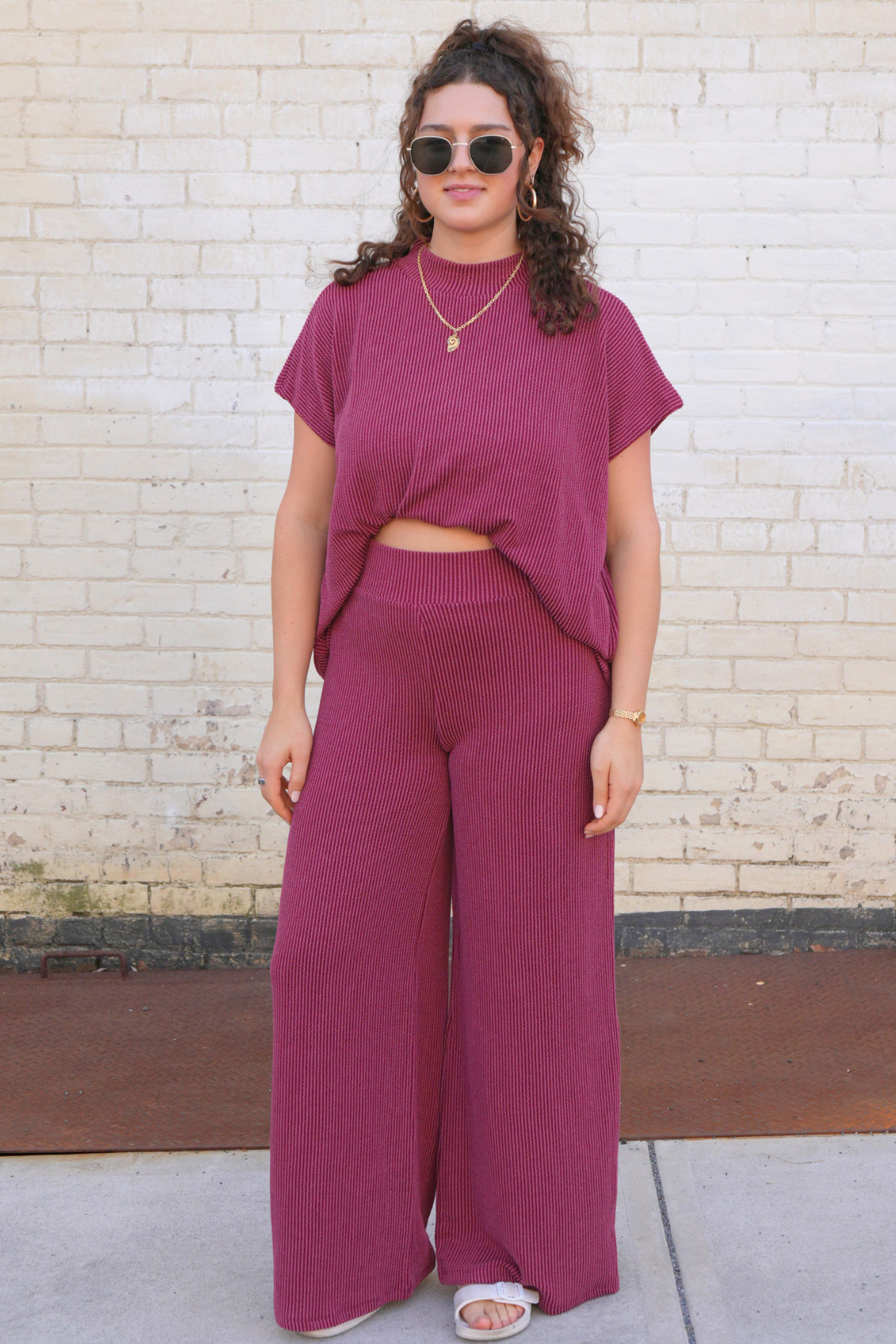 Ribbed Short Sleeve Set