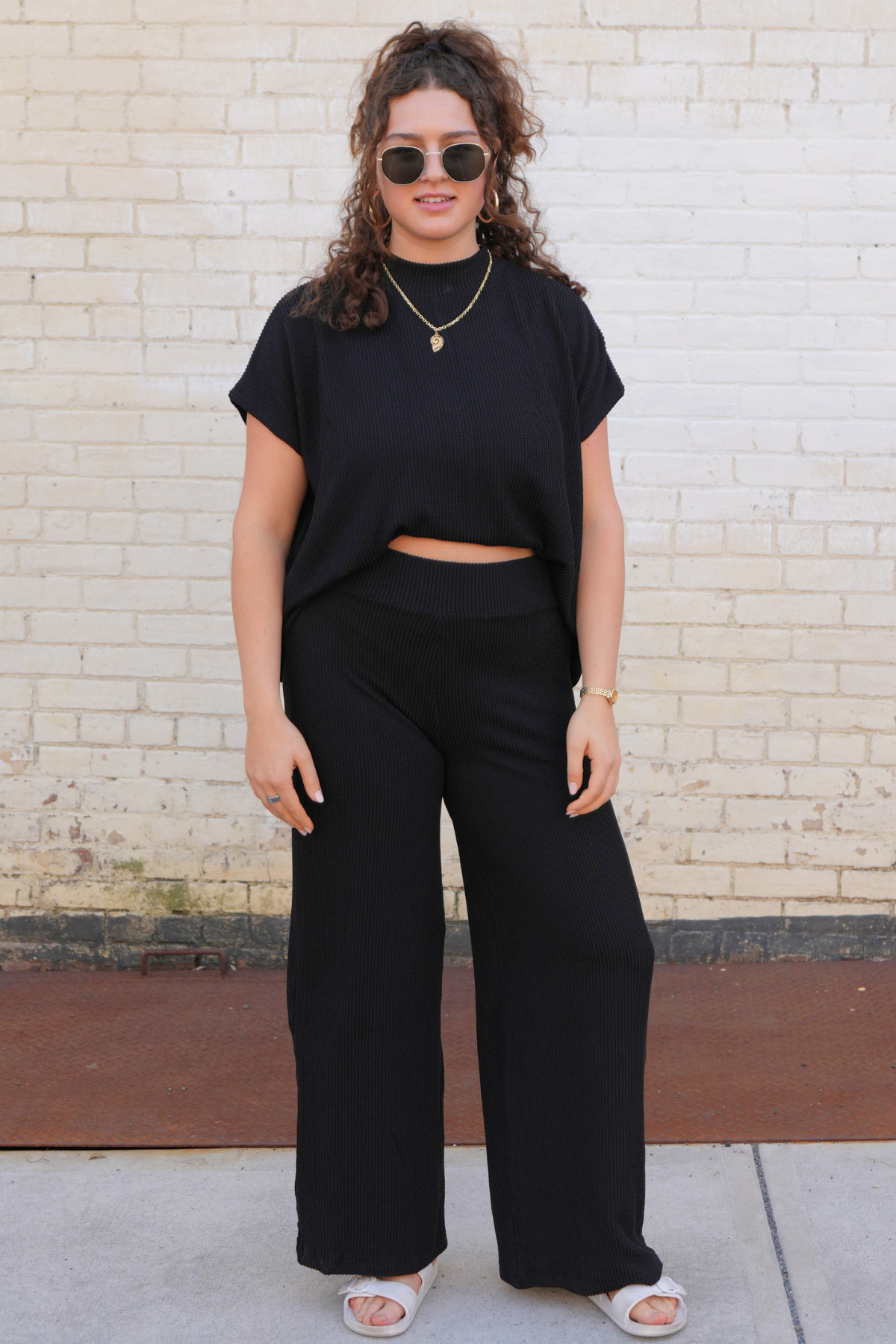 Ribbed Short Sleeve Set