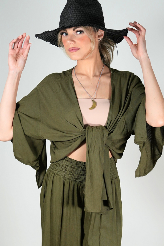 Bell Sleeve Tie Top