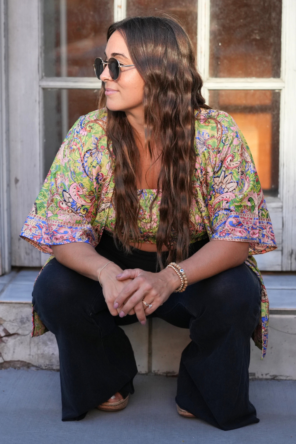 Recycled Sari Print Kimono