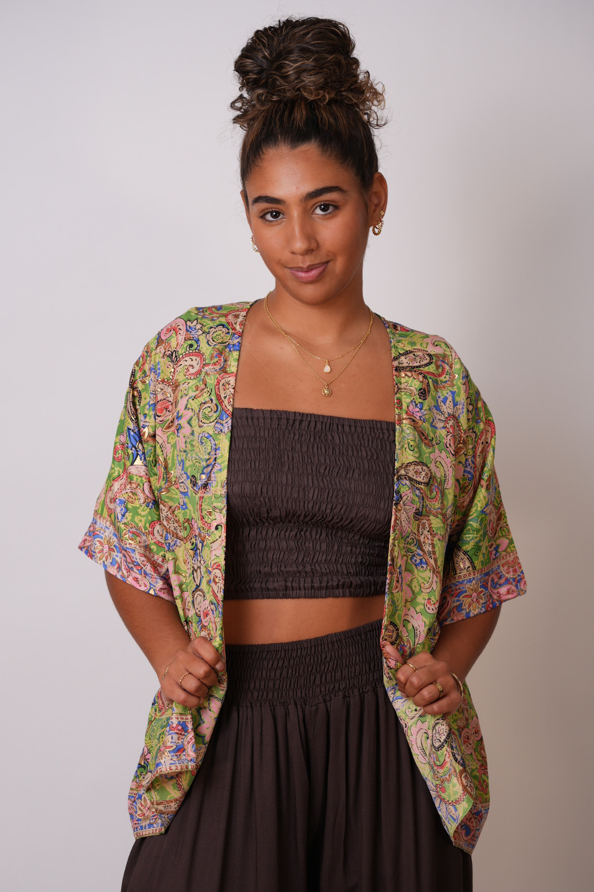 Recycled Sari Print Kimono