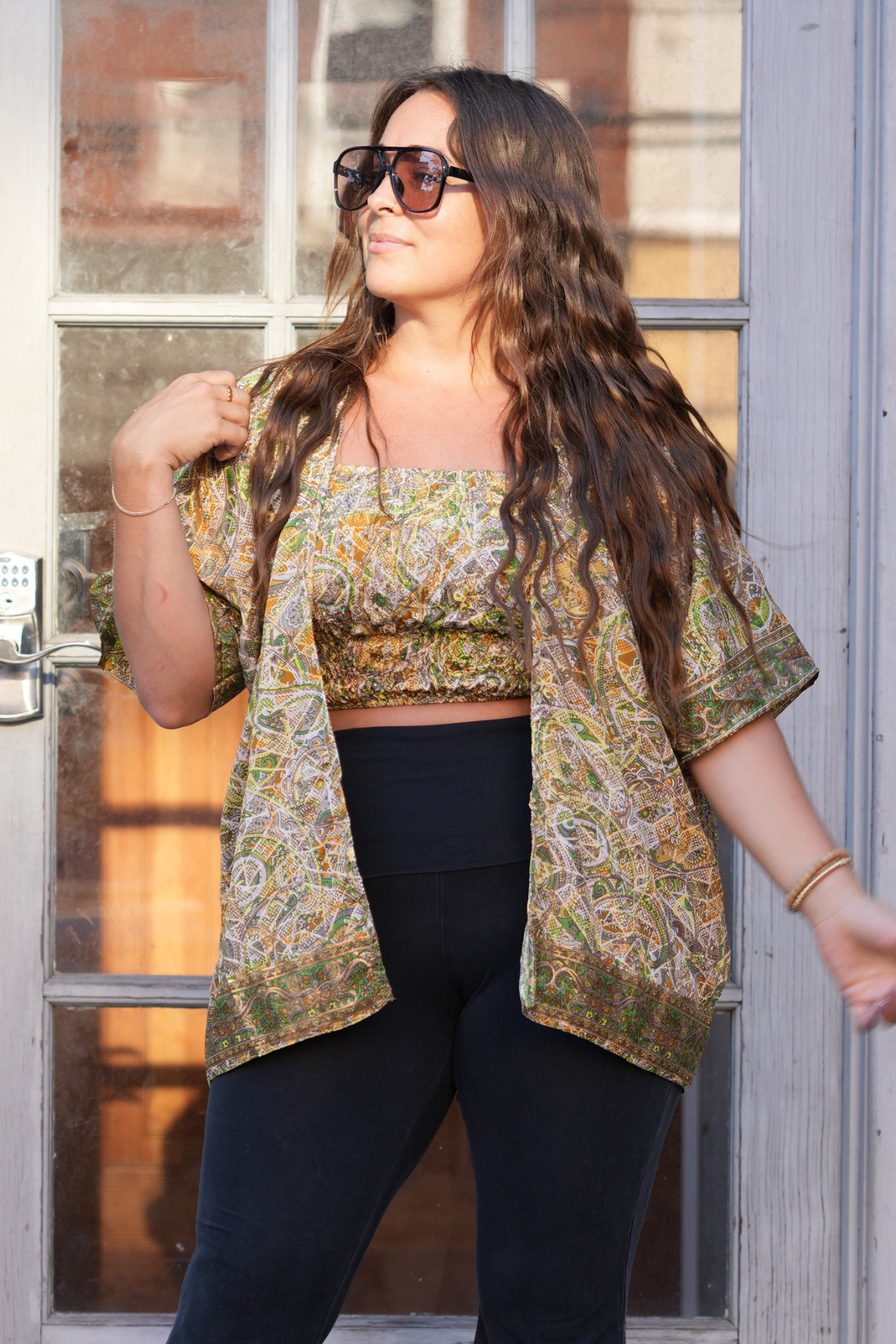 Recycled Sari Print Kimono