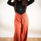 Burnt Orange Suspender Overalls