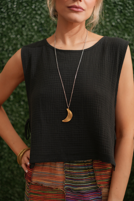 Gauze Side Tie Top