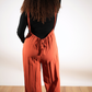 Burnt Orange Suspender Overalls