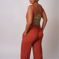 Burnt Orange Suspender Overalls
