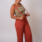 Burnt Orange Suspender Overalls
