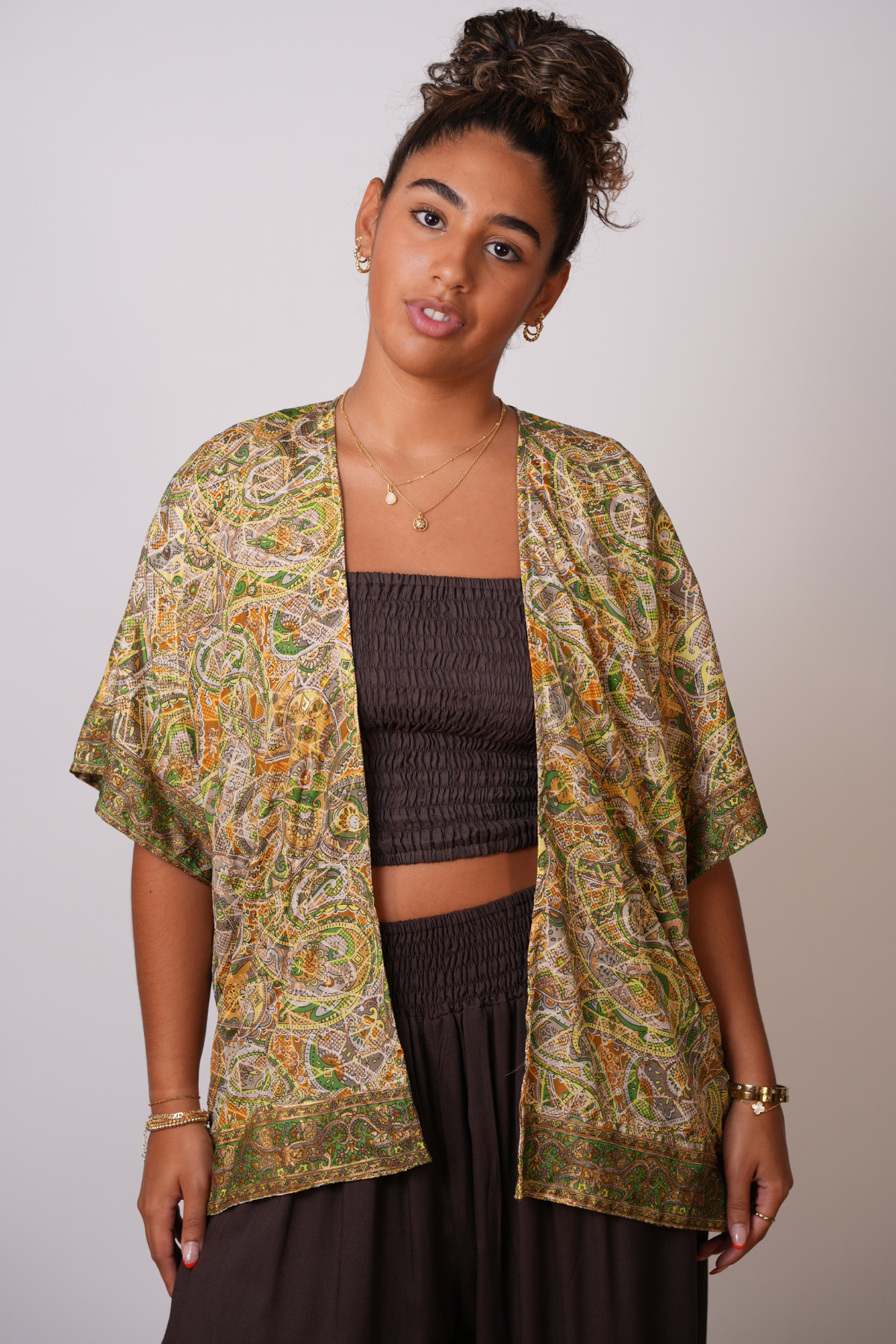 Recycled Sari Print Kimono