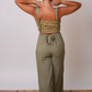 Olive Suspender Overalls