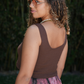 Brown Cotton Tank Top