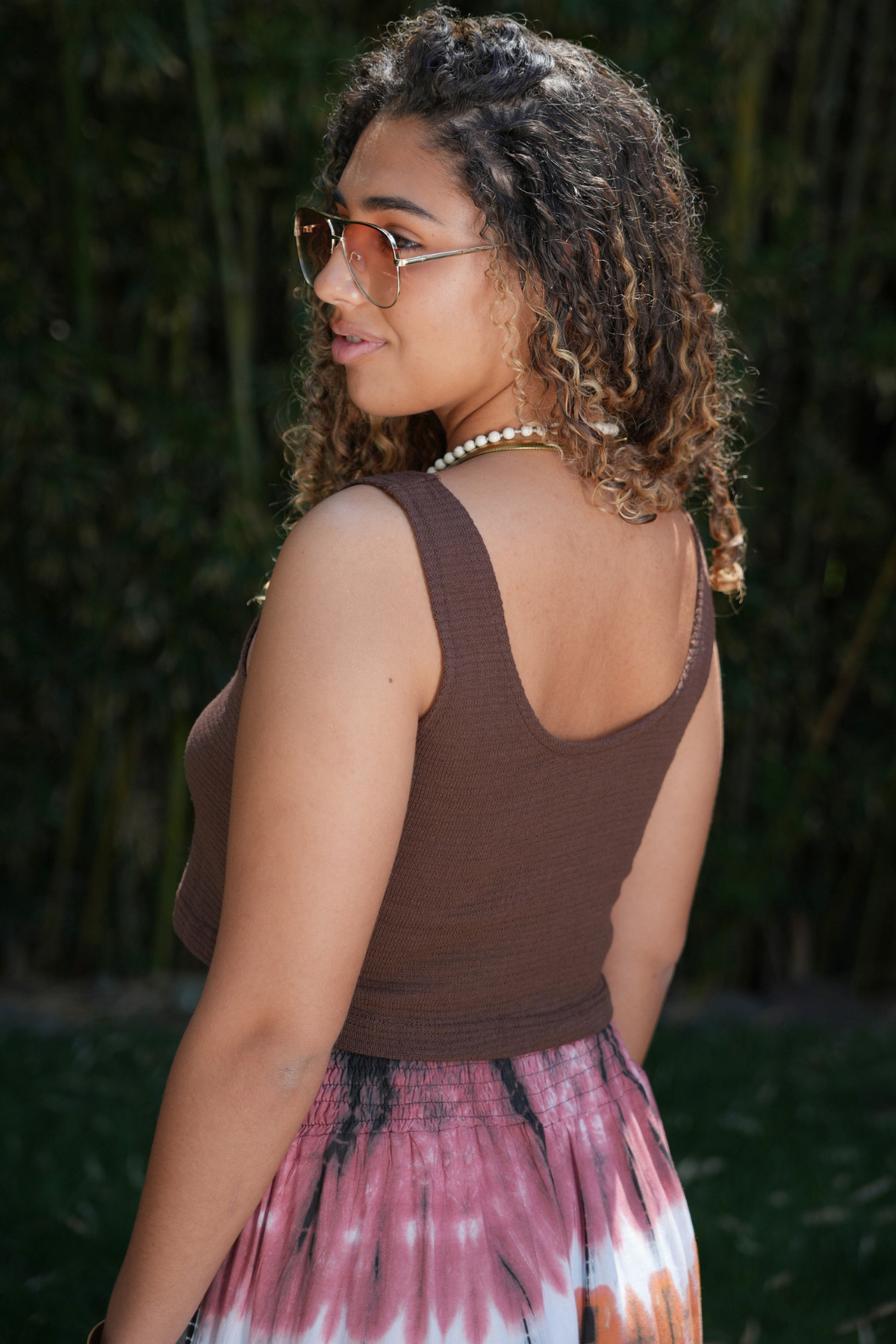 Brown Cotton Tank Top
