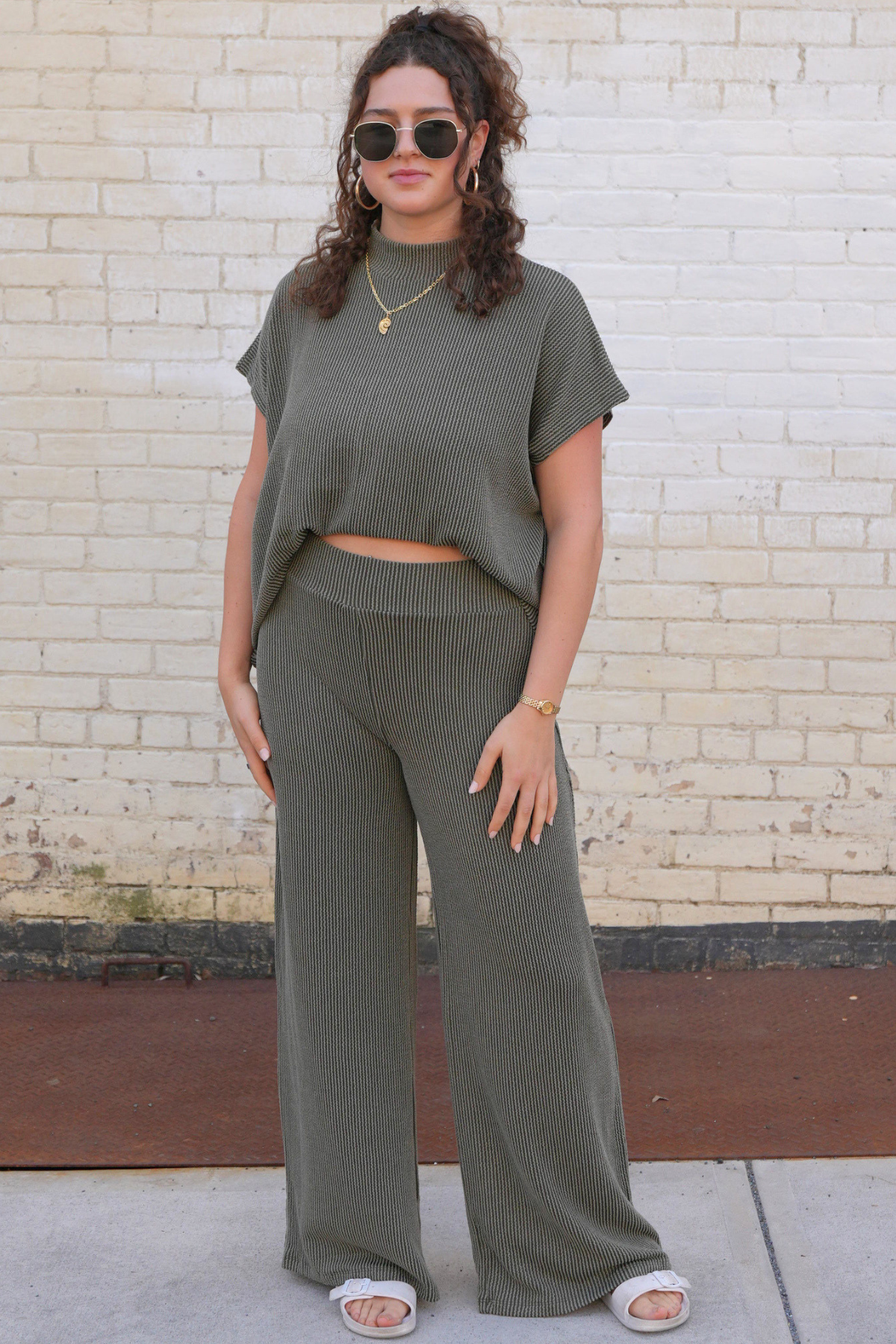 Ribbed Short Sleeve Set