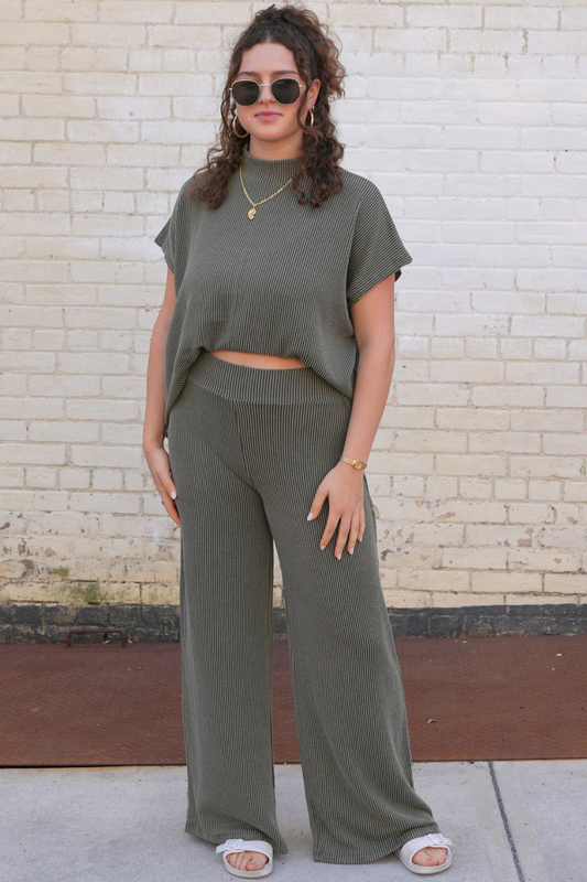 Ribbed Short Sleeve Set