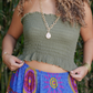 Olive Smock Top