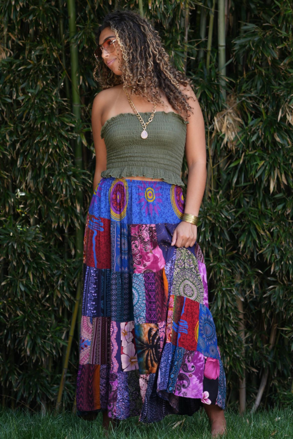 Pre Order Patchwork Maxi Skirt