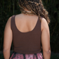 Brown Cotton Tank Top