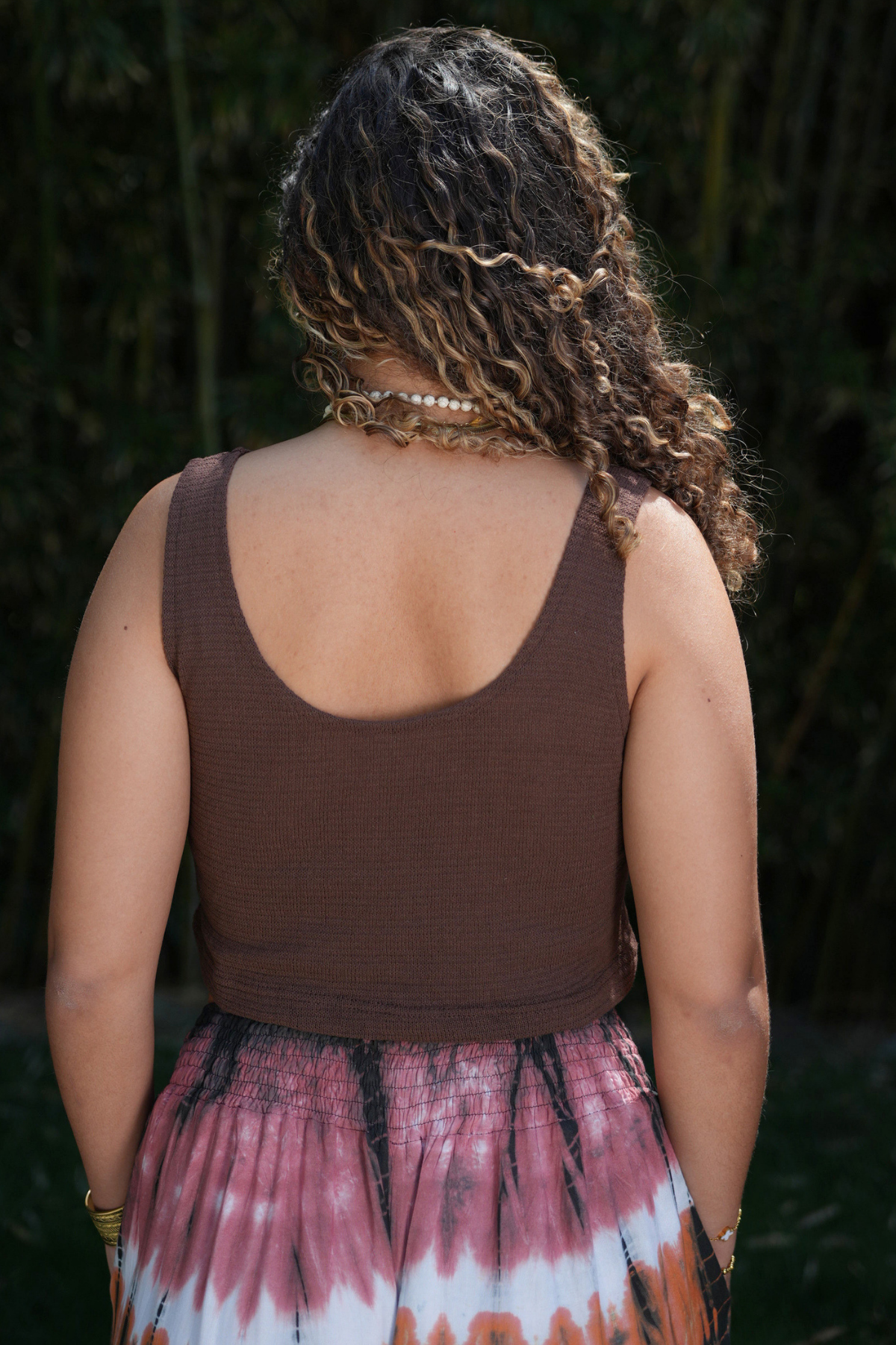 Brown Cotton Tank Top