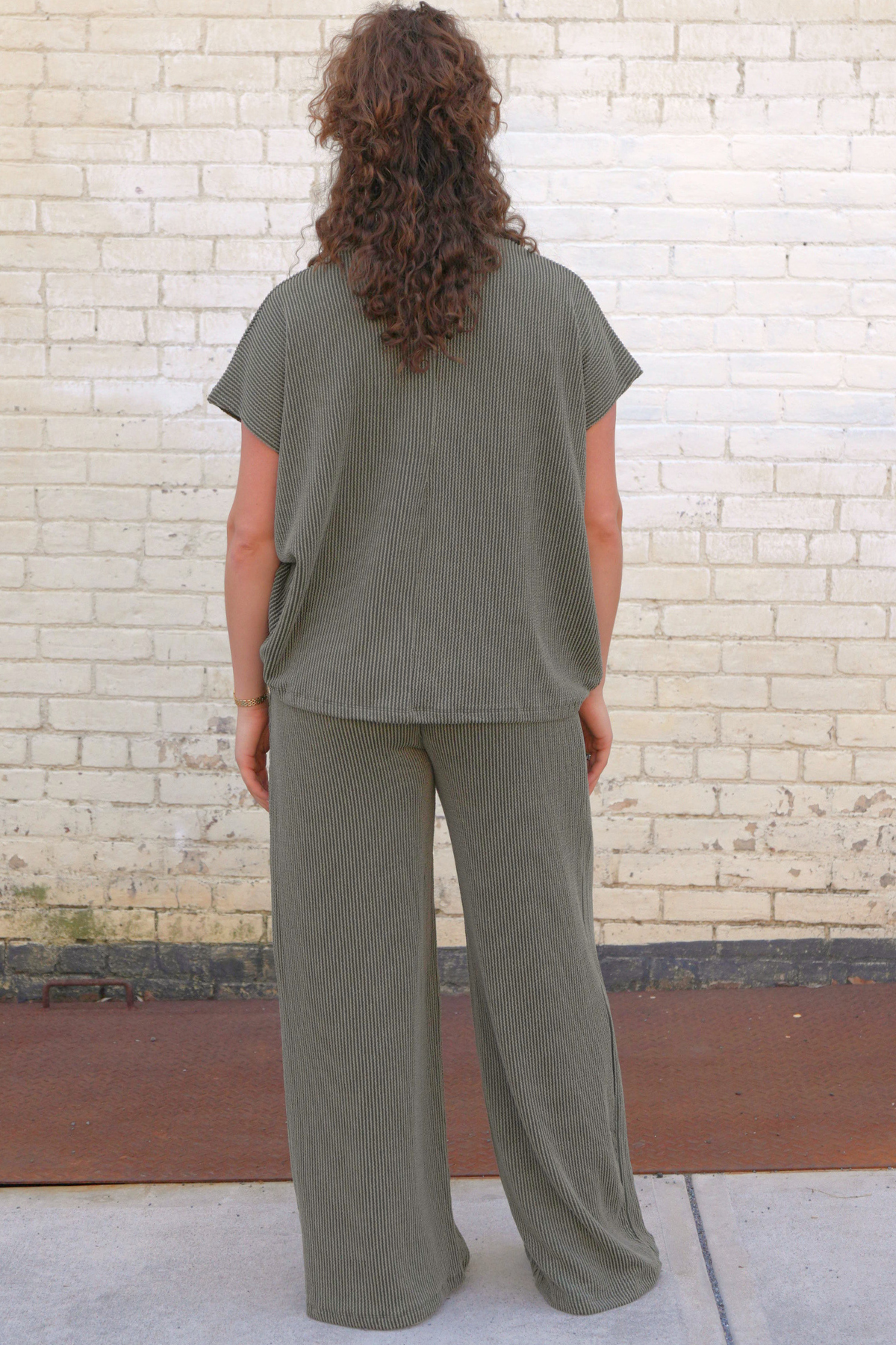 Ribbed Short Sleeve Set