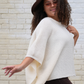 Ribbed Knit Sleeve Poncho