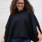 Ribbed Knit Sleeve Poncho