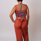 Burnt Orange Suspender Overalls