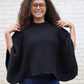 Ribbed Knit Sleeve Poncho